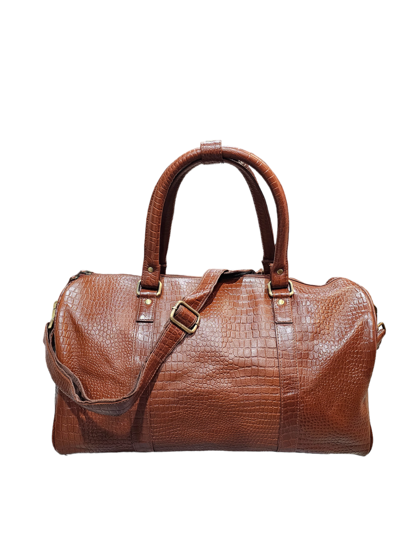 Royal Saro Duffel Bag-Brown Croco-Small