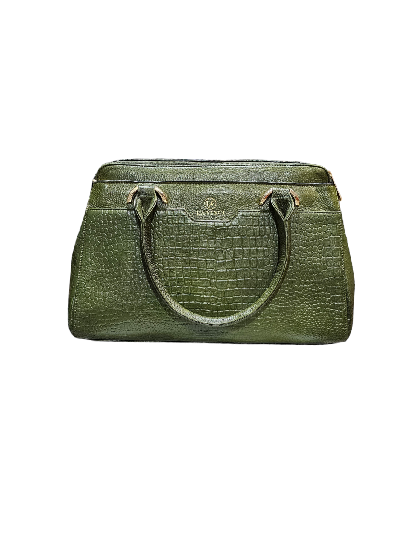 Royal Saro Ladies Croco Print Handbag - Green, Medium Size