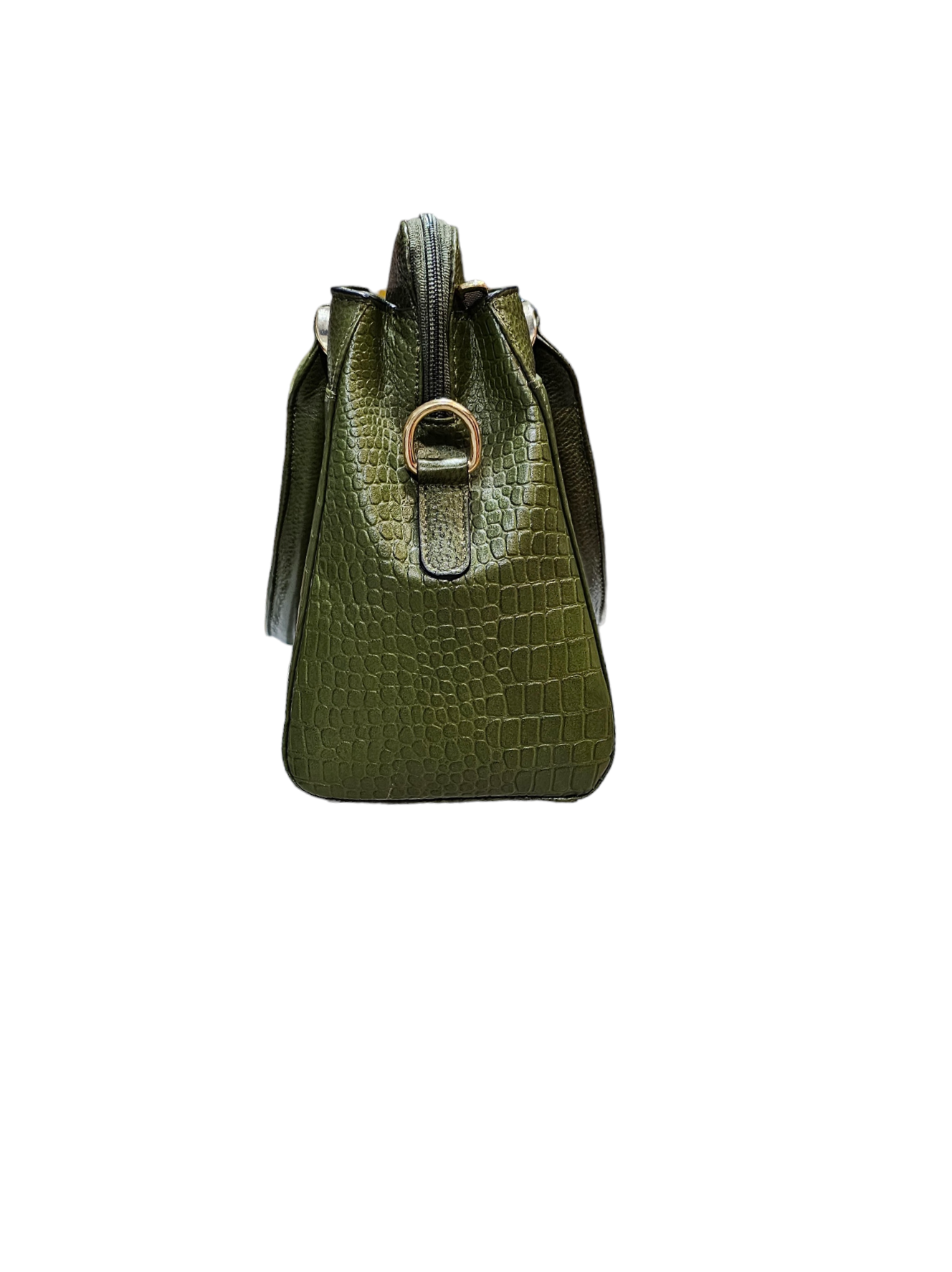 Royal Saro Ladies Croco Print Handbag - Green, Medium Size