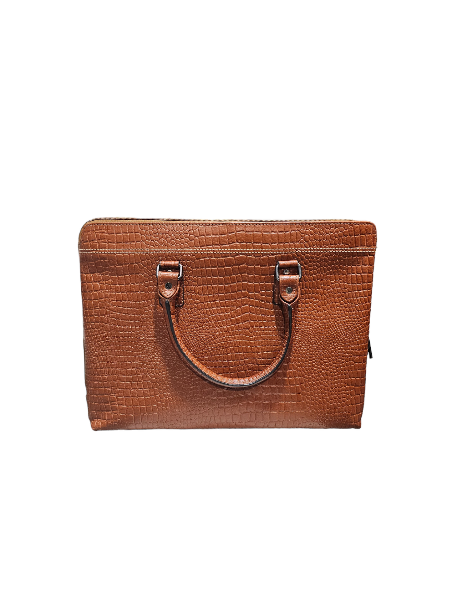 Royal Saro Brown Croco Pattern 15-Inch Laptop Bag