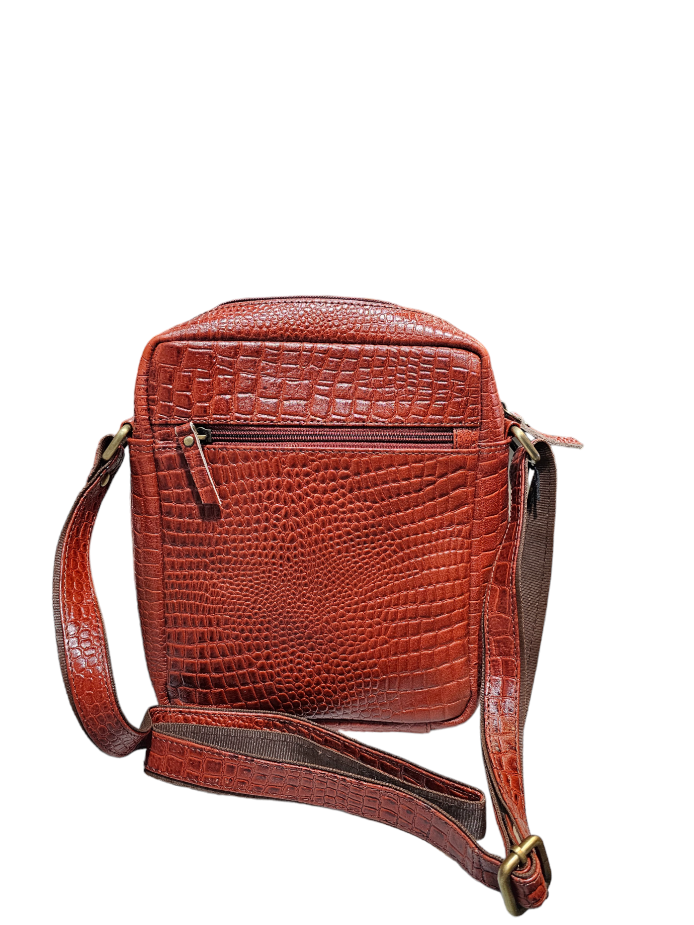 Royal Saro Sling Bag - Croco Print, Rust Colour, One Size